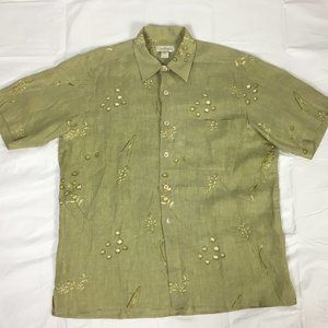 ERMENEGILDO ZEGNA Linen Short Sleeve Shirt XL